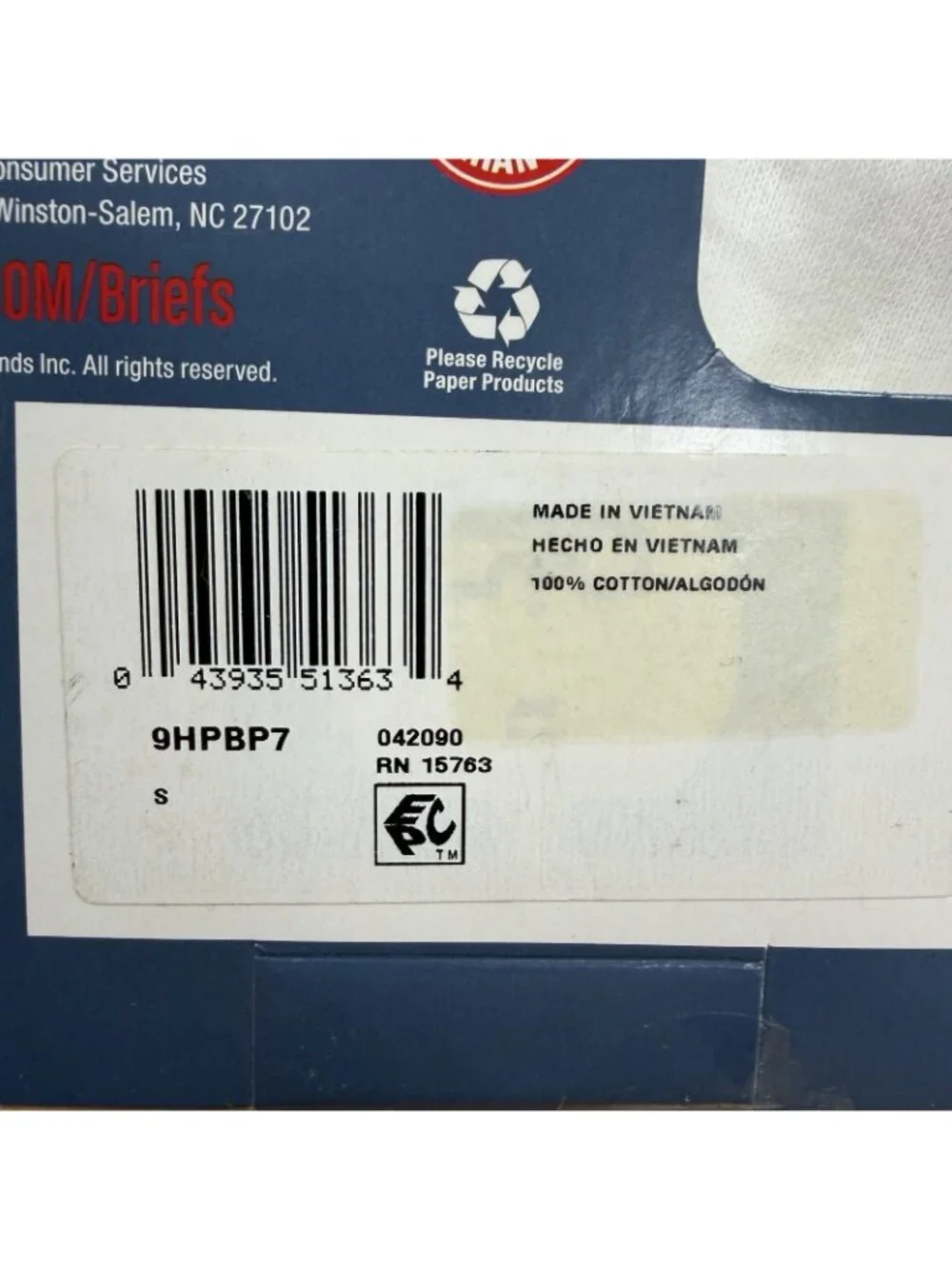 Hanes Premium Original Fit Briefs 7-Pack in White size S Small 100% Cotton NEW